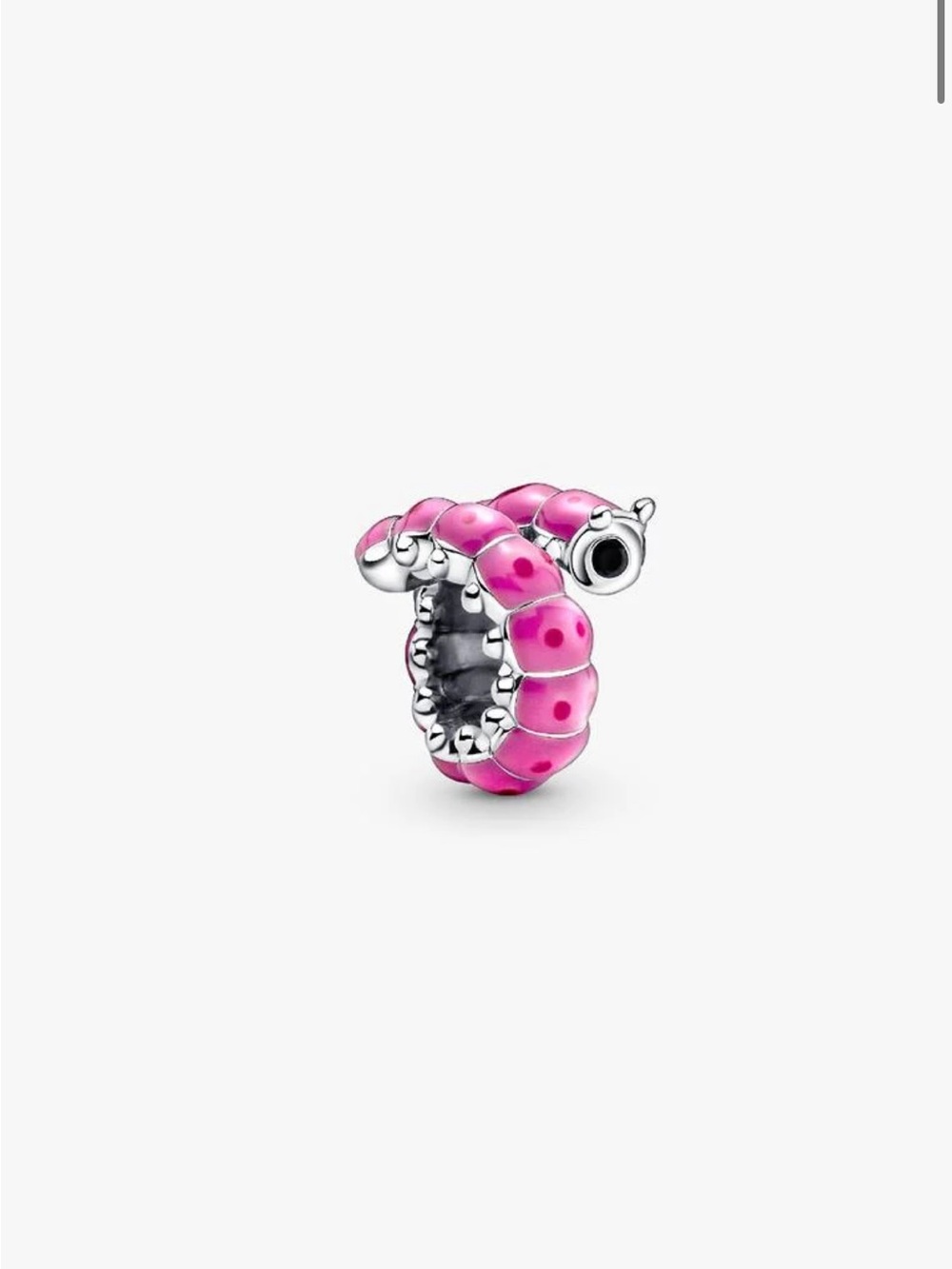 Pandora Pink Enamel Dotted Spacer Charm